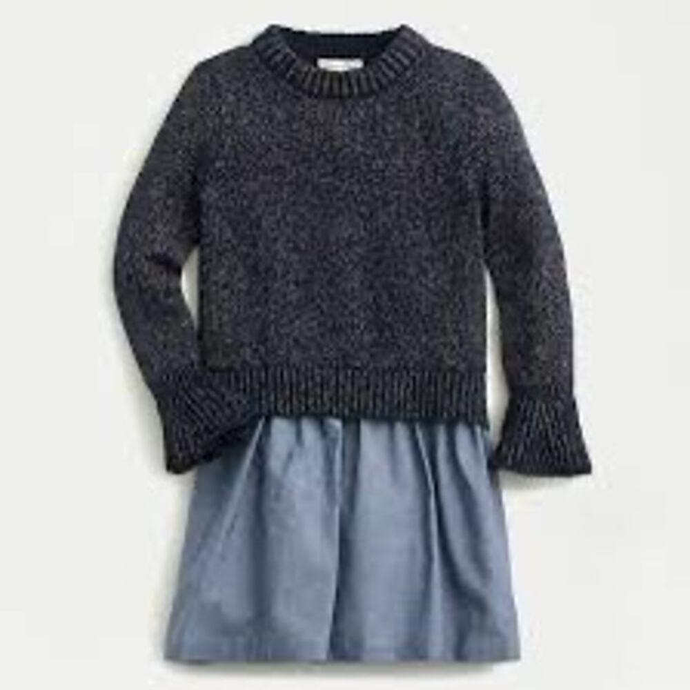 Crewcuts Glittery Knit Crew Neck Sweater Dress Size 12